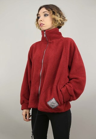 VINTAGE 90S OVERSIZED ZIP UP FLEECE