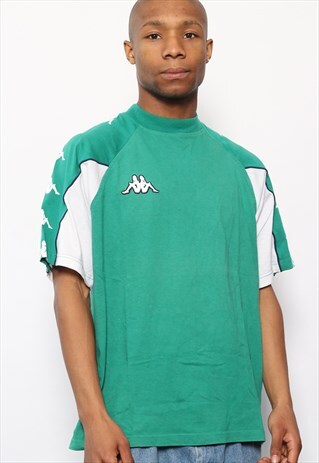 VINTAGE KAPPA TAPE LOGO T-SHIRT GREEN