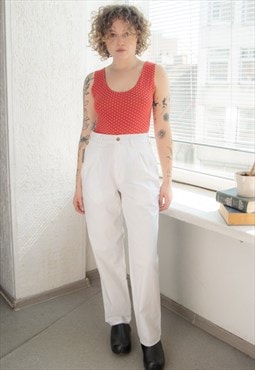 Vintage 80's White Cotton Trousers