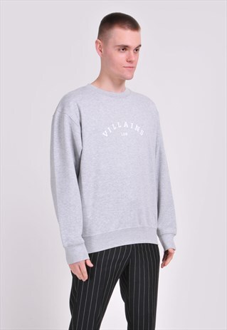 GREY VILLAINS LDN PRINT IN WHITE LONG SLEEVED SWEATSHIRT