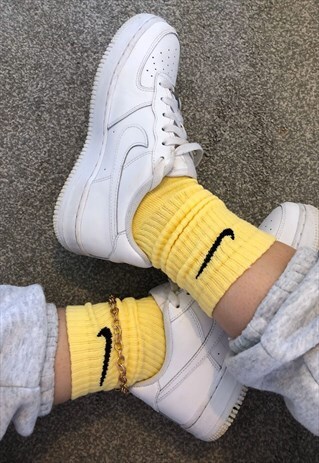 CUSTOMISED DYED NIKE SOCKS IN YELLOW