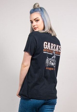 90'S VINTAGE BLACK GRUNGE MOTORCYCLE T-SHIRT