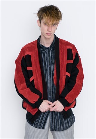 VINTAGE RED PATTERNED RETRO JACKET