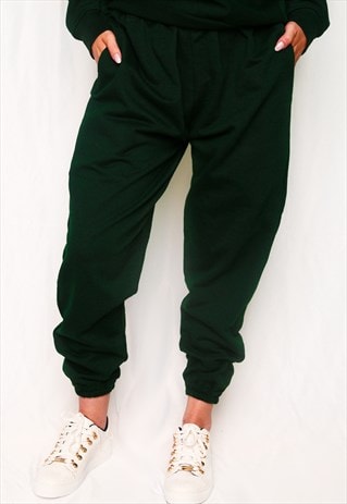 womens dark green joggers