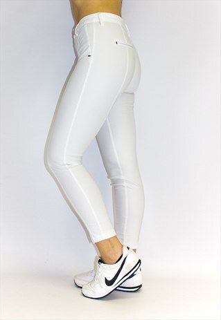 WHITE TAILORED SLIM FIT WHITE TROUSERS