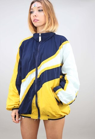 VINTAGE 80S 90S OVERSIZED FESTIVAL SHELL WINDBREAKER JACKET