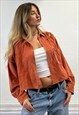 VINTAGE ORANGE CORDUROY BUTTON DOWN SHIRT TOP