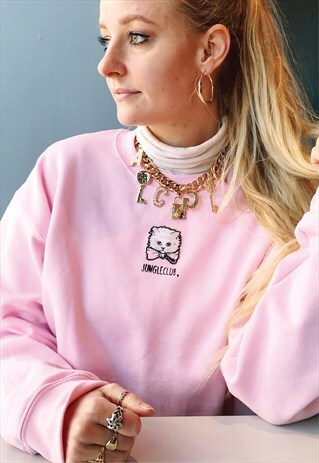 KITTY CROP SWEATSHIRT