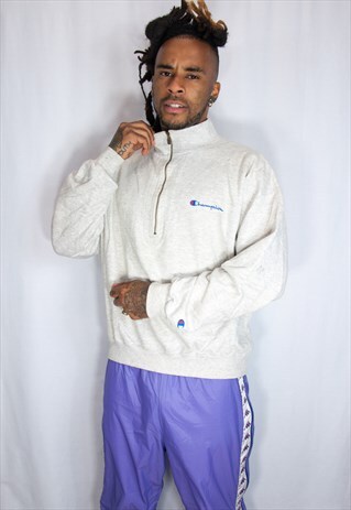 CHAMPION EMBROIDED VINTAGE ZIP SWEATER