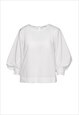 WHITE TOP WITH BISHOP SLEEVES 