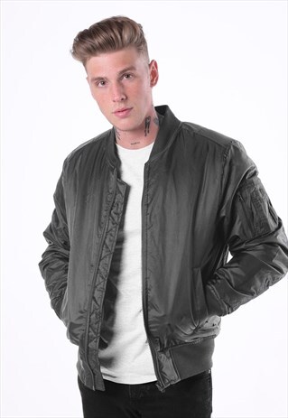 ESSENTIAL BOMBER JACKET - CHARCOAL GREY