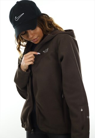 VINTAGE THE NORTH FACE WINDWALL ZIP UP HOODED FLEECE TOP