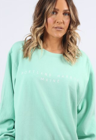 SWEATSHIRT JUMPER OVERSIZED HARBOR LOGO PRINT 16 - 18 (H8CX)