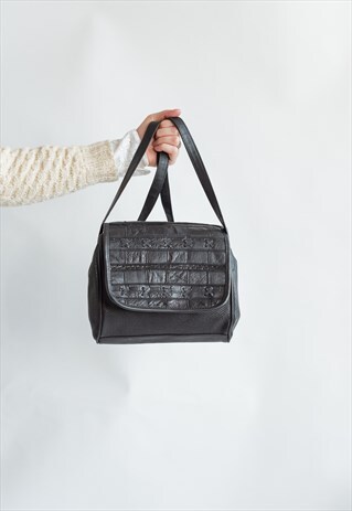 VINTAGE 90S MIDI SHOULDER BAG IN FAUX LEATHER