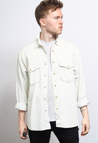 VINTAGE CORDUROY CORD SHIRT CREAM