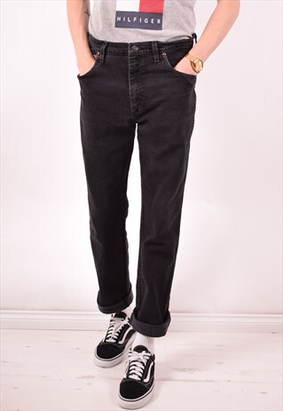 WRANGLER MENS VINTAGE JEANS W34 L32 BLACK 90S