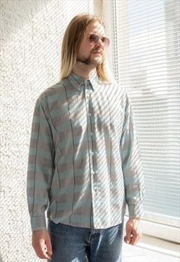 Vintage 70's Blue/Grey Checked Shirt