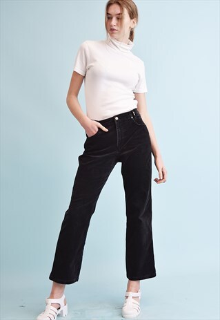 90'S RETRO CORDUROY REGULAR WAIST STRAIGHT TROUSERS
