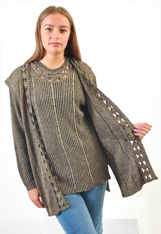 VINTAGE JUMPER AND VEST SET IN GOLD