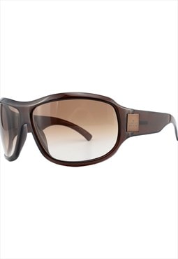 Gucci Sunglasses Oversized Shield Burgundy Brown Tinted 1562