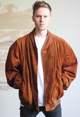 VINTAGE OVERSIZED SUEDE BOMBER JACKET