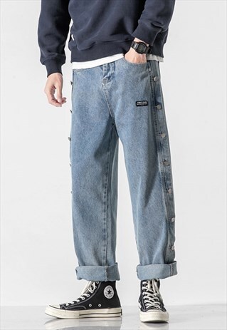 VINTAGE LOOSE-FITTING BUTTONED JEANS