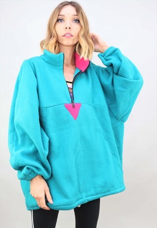 VINTAGE 90S OVERSIZED 1/4 ZIP FLEECE