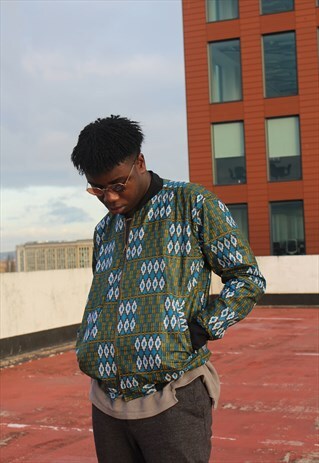 AFRICAN PRINT BOMBER JACKET- FESTIVAL CLOTHING - WAX BOMBER