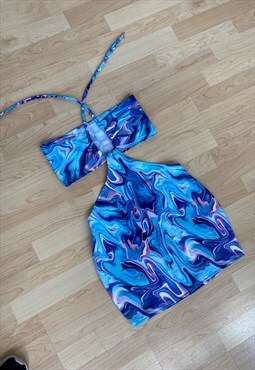 Blue marble swirl dress 
