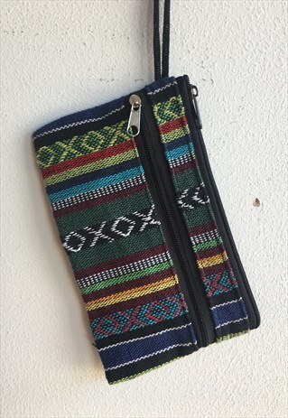 MULTI HAND WOVEN RAINBOW PURSE