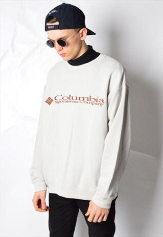 COLUMBIA VINTAGE 90S BEIGE EMBROIDERED SWEATSHIRT