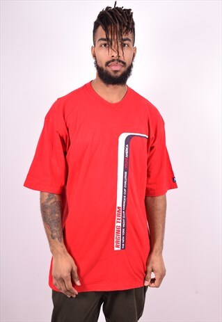HELLY HANSEN MENS VINTAGE T-SHIRT TOP XL RED 90'S