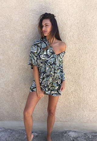 PATTERNED OVERSIZED RETRO VINTAGE UNISEX FESTIVAL SHIRT