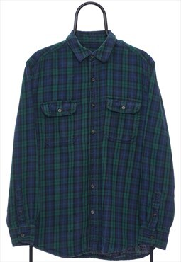 Vintage Faded Glory Navy Check Flannel Shirt Womens