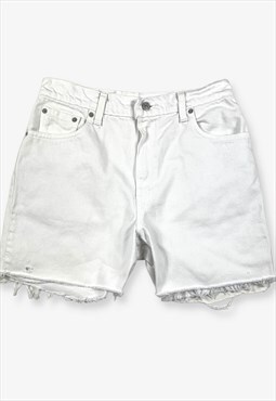 Vintage levi's 551 cut off denim shorts white w30 BV14773