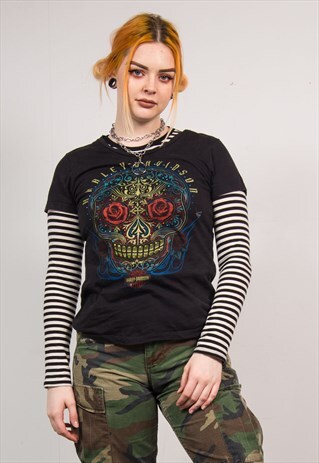 HARLEY-DAVIDSON SKULL PRINT T-SHIRT
