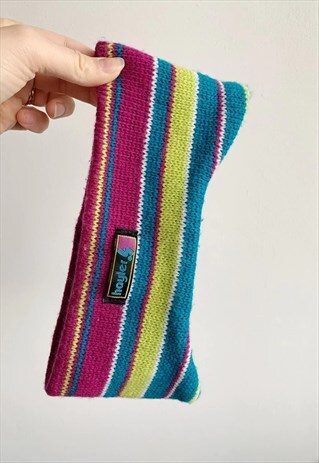 VINTAGE 80S STRIPED HAYLER KNIT WINTER HEADBAND SKI