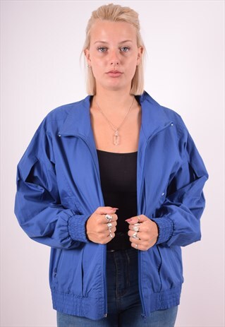 ADIDAS WOMENS VINTAGE JACKET LARGE BLUE 90S