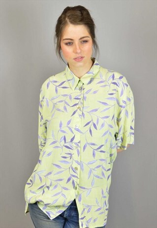VINTAGE PATTERNED BLOUSE SHORTSLEEVE