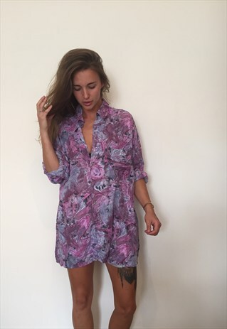 CRAZY PATTERNED VINTAGE RETRO FESTIVAL OVERSIZED SHIRT