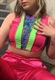Y2K Raver Reworked Patchwork Neon Festival Tank Top