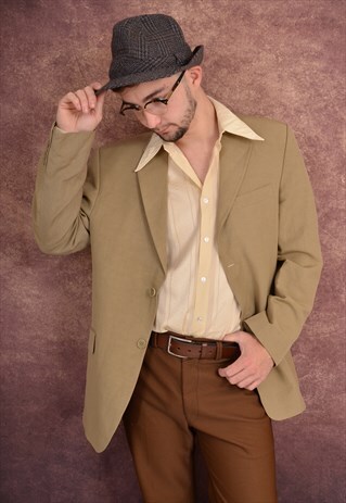 VINTAGE 80'S OVERSIZE SUIT GENTLEMAN'S JACKET CREAM