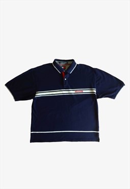 Vintage Tommy Hilfiger Striped Navy Polo Shirt