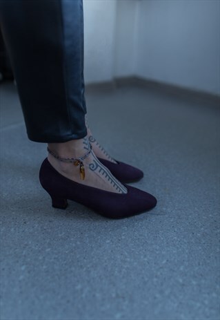 VINTAGE 80'S PURPLE NUBUK SHOES