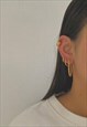 TRESSER. GOLD LARGE TWIST ROPE HOOP EARRINGS