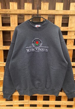 Vintage Wisconsin badgers rose bowl 2000 grey sweatshirt XL