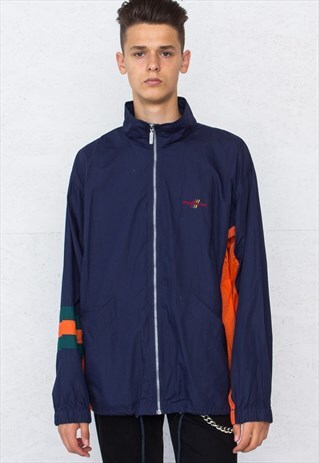 VINTAGE BLUE AND ORANGE FIVE SEASONS WINDBREAKER JACKET