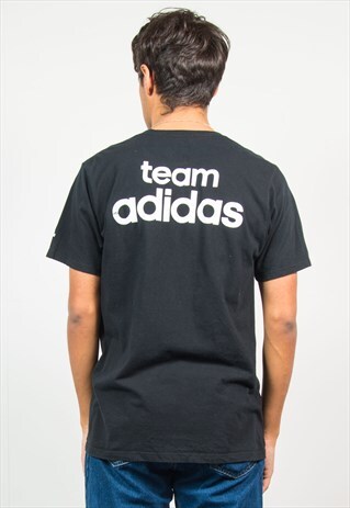 TEAM ADIDAS T-SHIRT BLACK CREW NECK TEE
