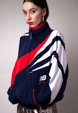 90S VINTAGE NEW BALANCE COLOUR BLOCK SHELL JACKET. UNISEX