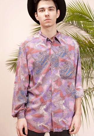 LONG SLEEVE BUTTON UP 90S MENS VINTAGE SHIRT BY DORNBUSCH